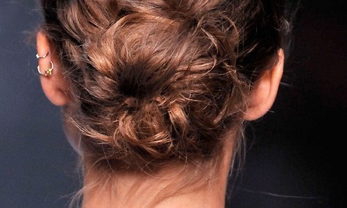 Textured chignon hairstyle at Karl Lagerfeld Spring 2010