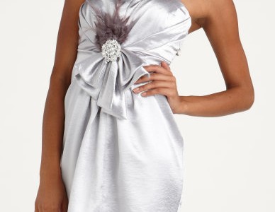 Silver dress with sweetheart neckline from Charlotte Russe